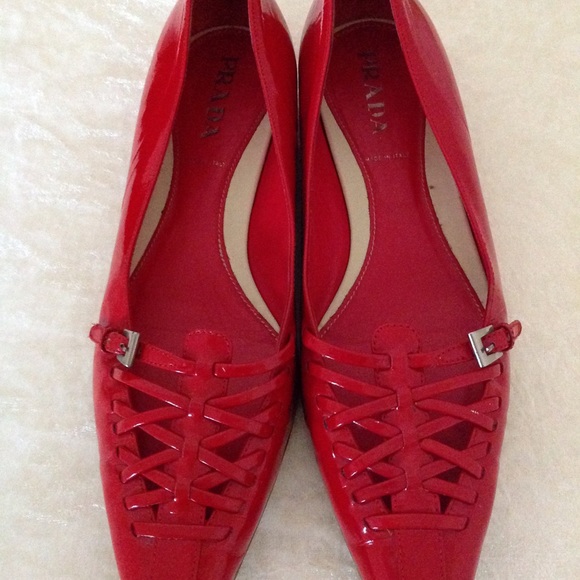PRADA LUX Pointed Toes Flats Authentic Sz 6.5 - Picture 3 of 5
